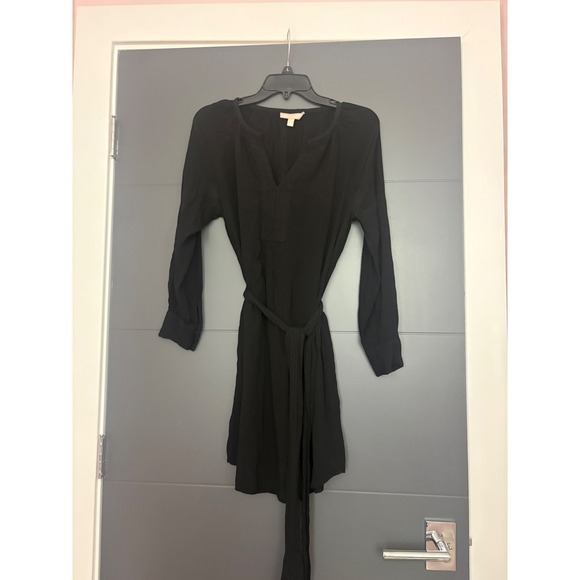 Banana Republic Dresses & Skirts - Banana Republic Womens Black Long Sleeve V-Neck Belted Mini Dress Size 4 Pockets